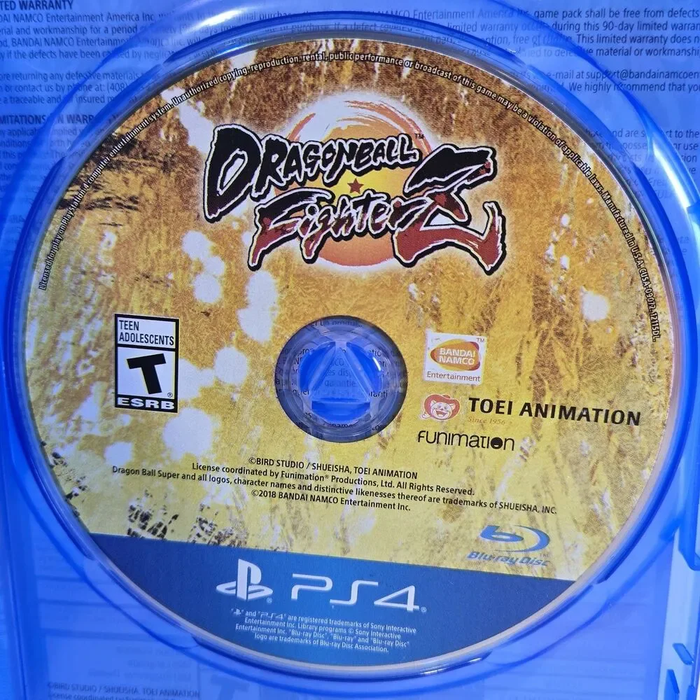 Dragon Ball FighterZ PS4 Sony PlayStation 4 2018 Bandai Namco Case & Disc